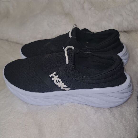 HOKA Ora Recovery Shoe 2 Black / White Slip On Women's Size 9 - Picture 3 of 11